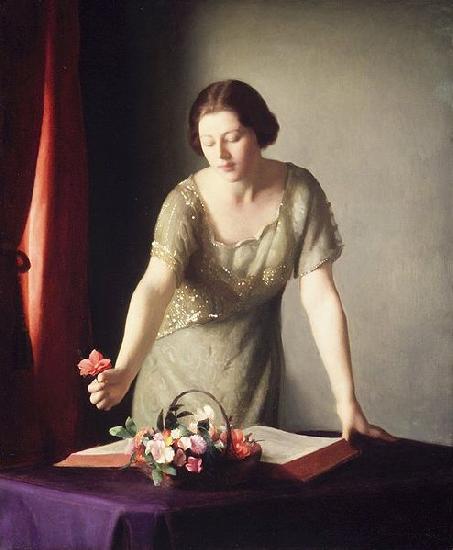 William McGregor Paxton Girl Arranging Flowers